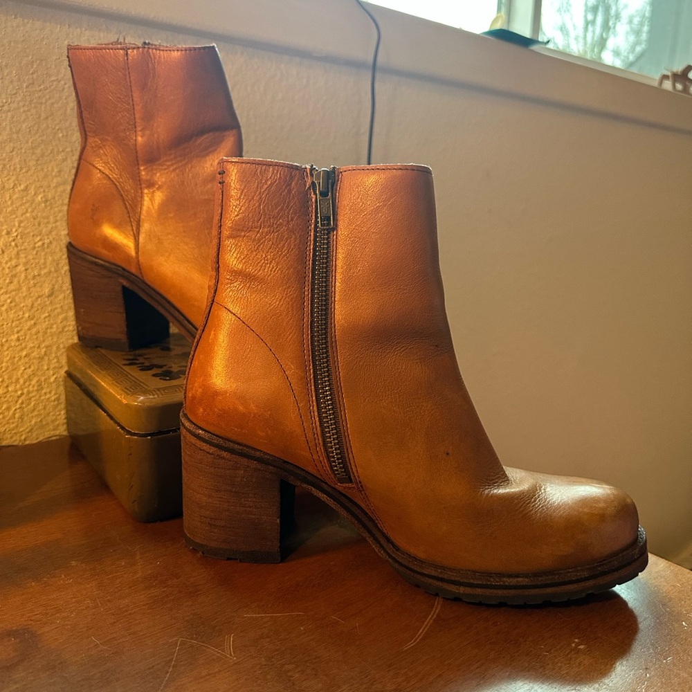 Frye Brown Leather Ankle Boots